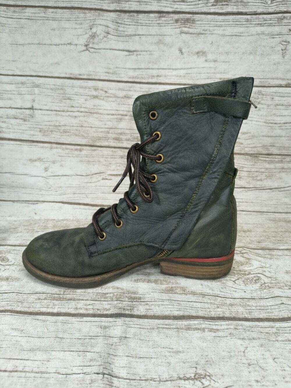 Report Barley Leather Lace Up Boots Size 9M Made in Mexico